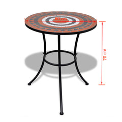 Bistro table terracotta and white 60 cm mosaic