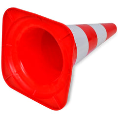 10 reflektierende Verkehrskegel Rot und Weiß 50 cm
