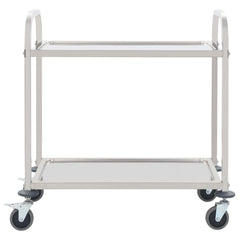 2-level serving trolley 95x45x83.5 cm stainless steel