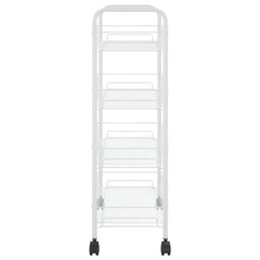 4-story kitchen trolley white 46x26x85 cm iron