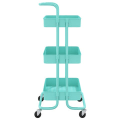 3-layer kitchen trolley turquoise 42x35x85 cm iron and ABS