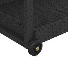 Bar trolley black 100x45x83 cm poly rattan