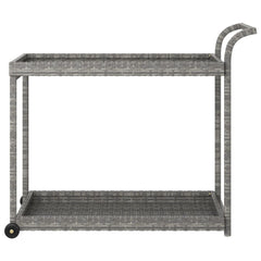 Bar trolley gray 100x45x83 cm poly rattan