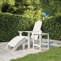 Adirondack puutarhapöytä valkoinen 38x38x46 cm HDPE