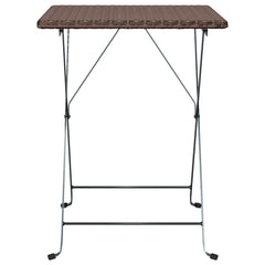 Taitettava bistropöytä ruskea 55x54x71 cm polyrottinki