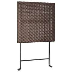 Taitettava bistropöytä ruskea 55x54x71 cm polyrottinki
