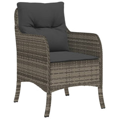 Garden chairs with cushions 2 pcs gray poly rattan