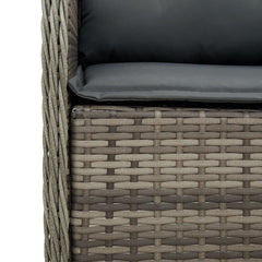 Garden chairs with cushions 2 pcs gray poly rattan