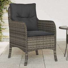 Garden chairs with cushions 2 pcs gray poly rattan