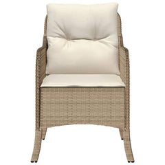 Puutarhatuolit pehmusteilla 2 kpl beige polyrottinki