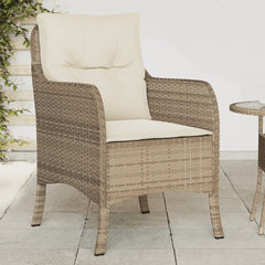 Puutarhatuolit pehmusteilla 2 kpl beige polyrottinki